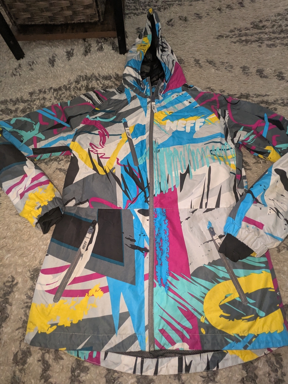 Neff Multicolor Graphic  Jacket - Blue, Yellow, Pink, Gray, White